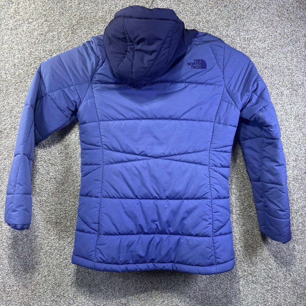 The North Face Jacket Womens Medium Blue Hooded Quilted Puffer Full Zip Warm - Picture 9 of 10
